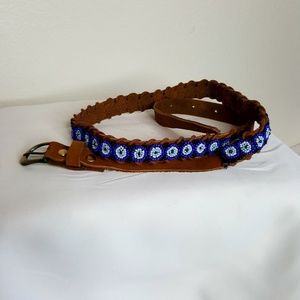 Ecote shade & beaded brn, blue, white belt M